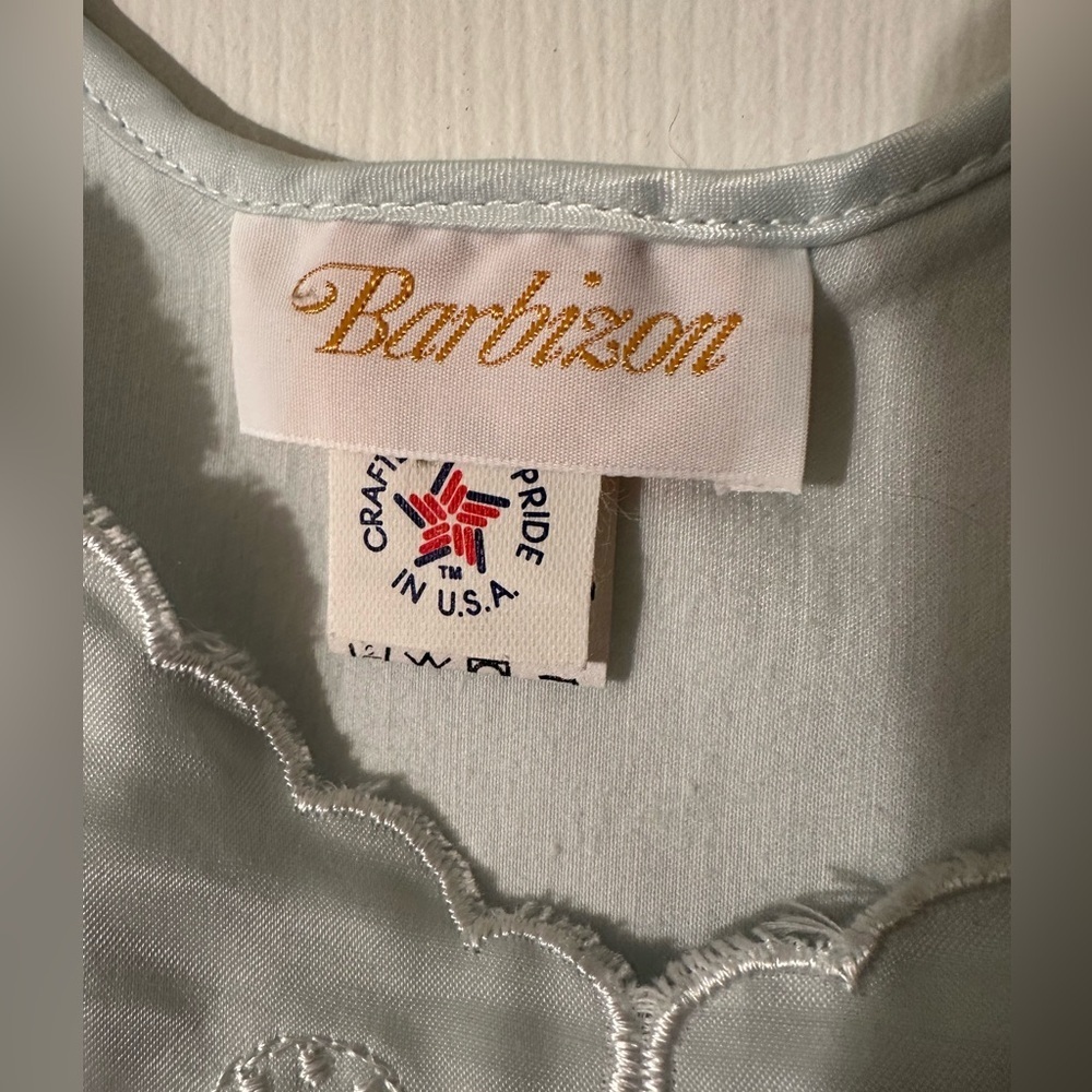 BARBIZON Md Vtg 80’s 90’s Romantic Cottagecore Blue Nightgown Granny Lace Floral - Picture 3 of 15